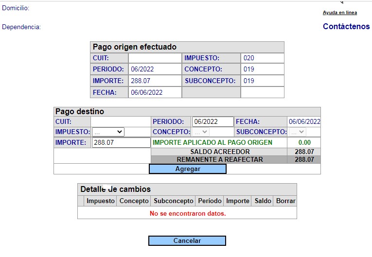 qué es reimputar un pago