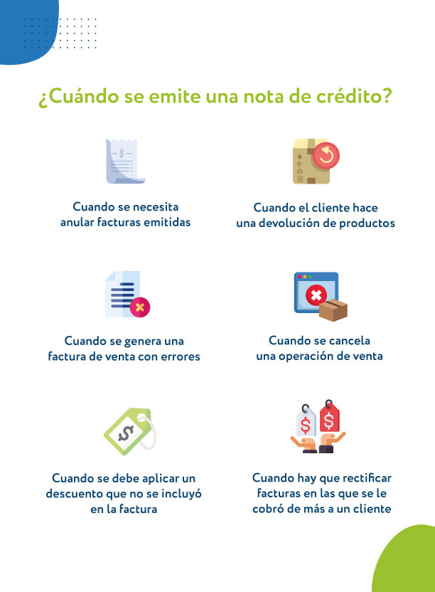 cuándo se emite una nota de crédito